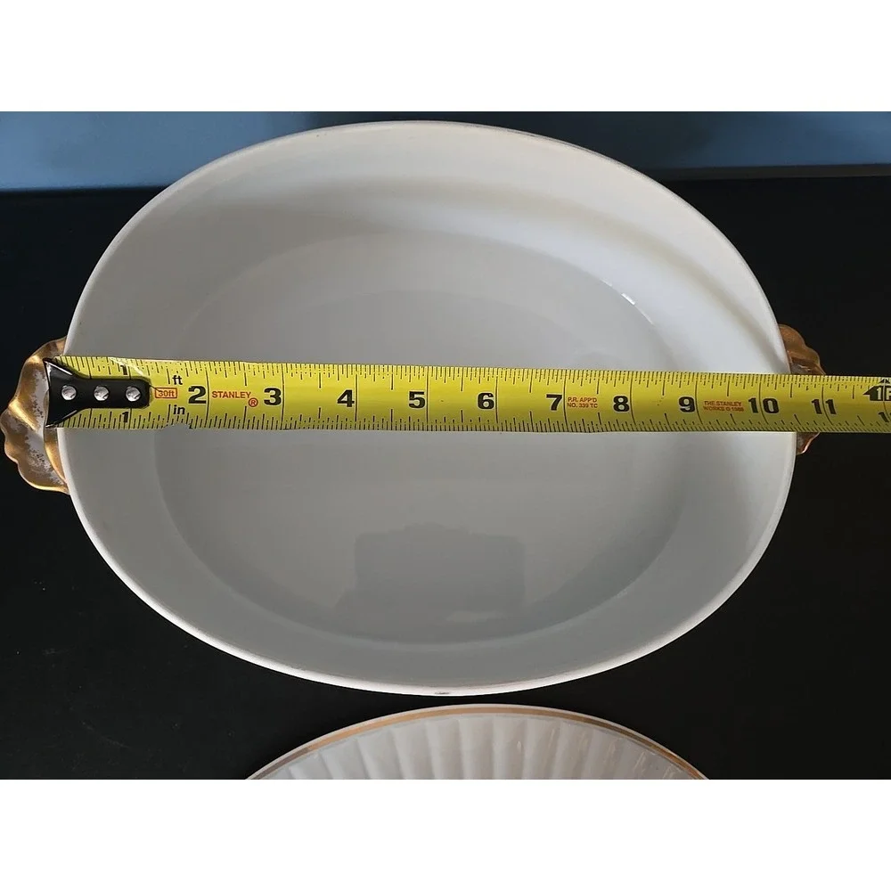 Vintage Porcelain Golden Heirloom - Oval Covered Casserole Oven To Table‎